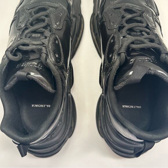 Balenciaga Triple S Shiny Rubber Sneakers in Black Men US 11 - Picture 6 of 14